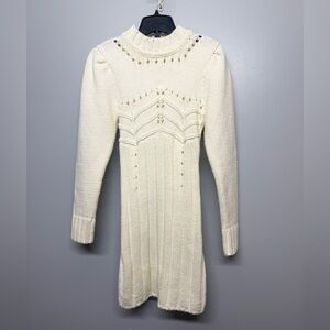 For Love And Lemons Ivory Knit Sweater Dress SIZE SMALL